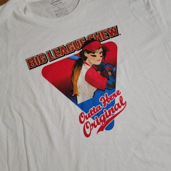 New Balance X Big League Chew Gum Women's Baseball Softball T Shirt Size Large L - Picture 5 of 8
